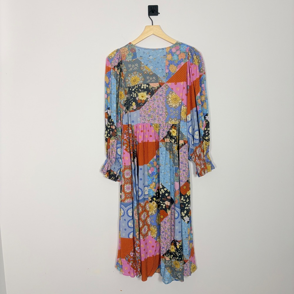Spell & The Gypsy Collective Cha Cha Boho Midi Dress Patchwork Floral Small - Picture 8 of 10